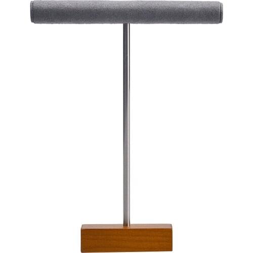 Solid Wood Jewelry Display T-Shape Watch Necklace Bracelet Display Jewelry Storage Organizer Display Props