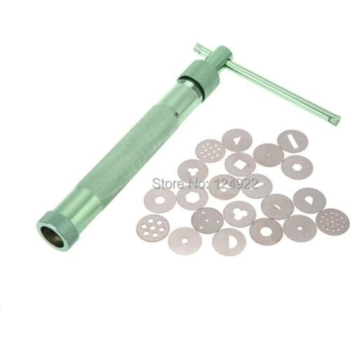 Sugar Paste Extruder Stainless Steel With 21 Tips Sugar Craft Fondant Cake Decorating Tool