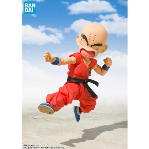 12cm Orignal BANDAI Dragon Ball Z Super Krillin Kuririn PVC Action Figure Collectible Model Toy DBZ Figures