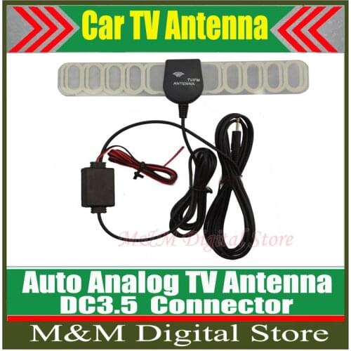 Hot!!!Factory Price Car Anolog TV Antenna Car TV Antenna TV aerial with amplifier booster DC3.5 connector free shipping