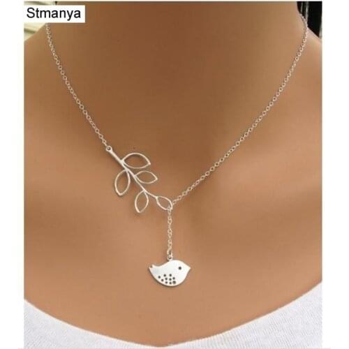 Hot Women Fashion Cute Retro Fashion Retro Jewelry Leaves a bird Best Gift jewelry N1020