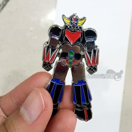 Fashion Jewelry Brooches UFO Robot Grendizer Metal figure doll brooch for Men women kids Gift
