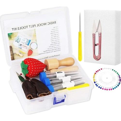 LMDZ Needle Felting Kit with 3 Sizes Needles Sewing Pins, Foam Mat, Scissors for Beginner Professional Needlework Accessories