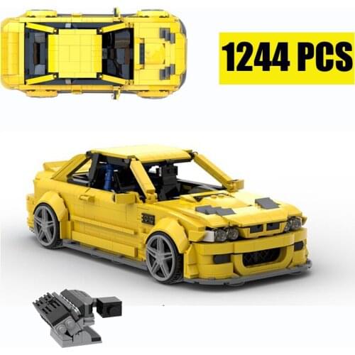 New 1244PCS E46 M3 GTR Supercar Racers Vehicles Sports Car Fit MOC-45363 Technic Model Building Blocks Bricks Toys DIY Gift Kid