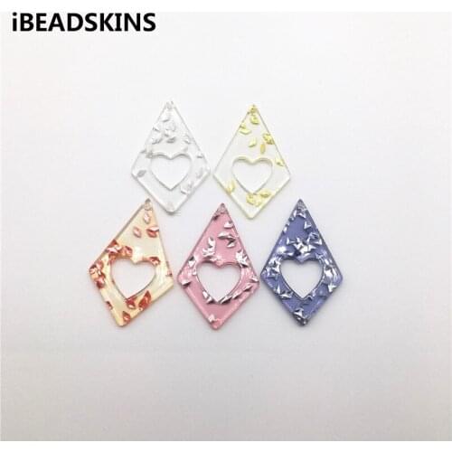 New arrival! 45x29mm 100pcs/lot clear acrylic rhombus-shape charms for stud earrings/earrings accessories/Earring parts DIY