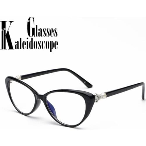 Cat Eye Reading Glasses Women Elegant Pearl Legs Prescription Glasses Anti Blue Light Hyperopia Eyewear +1.0 1.5 2.0 2.5 3.0 3.5