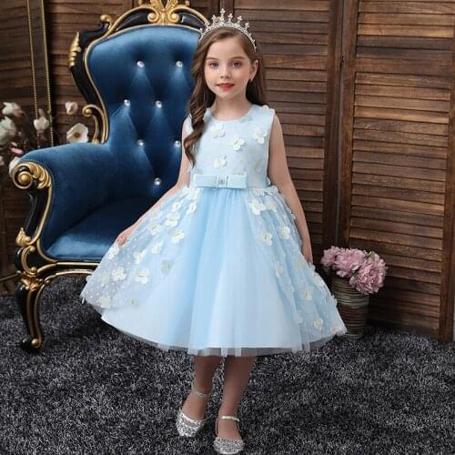 Petal embroidery 9M-5 years old dress for girl birthday party girls clothing baptism dress Baby toddler summer wedding dress