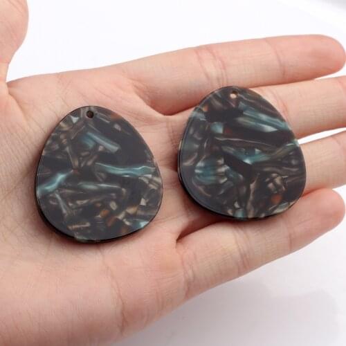 Acetic Acid Resin Geometric Petal Charms Pendant 34*37MM 6pcs/lot For DIY Fashion Jewelry Finding Earrings Making Accessories