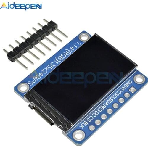 1.14" 1.14 inch DC 3.3V 8Pin Full Color TFT Display Screen Module SPI Interface ST7789 Driver IC 135*240 HD LCD Display Module