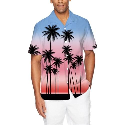 High Quality Tops/Tees Mens Polo Shirts 3D Landscape Print Brand men clothing Summer casual shirts Turn-down collar mens Shirt