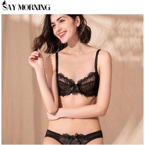 SAY MORNING 2020 Womens Intimates Bra & Brief Sets Mujer Sexy Lingerie Ultra thin Lace Sexy Underwear