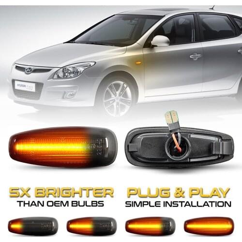 LED Dynamic Side Marker Light Arrow Turn Signal Blinker Lamps For Hyundai i30 CW FD Elantra Touring Avante HD Azera Grandeur TG