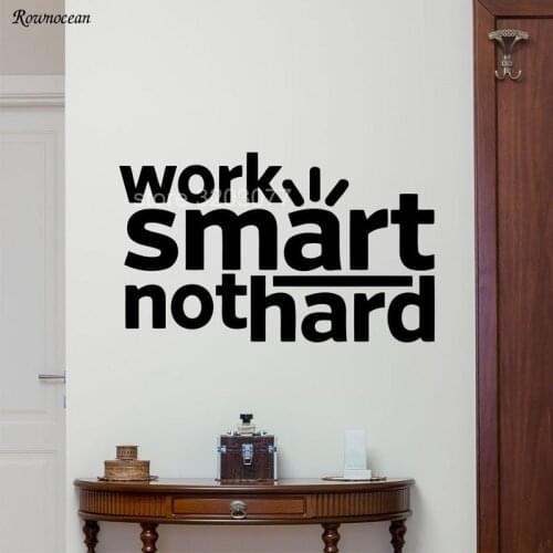 Inspiration Art Quotes Work Smart Not Hard Office Wall Decal Motivational Vinyl Sticker Office Poster Mural Quotes Decor H522