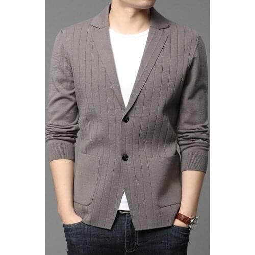 High-End Mens Fashion Slim Knit Suit Classic Solid Color V-Neck Luxury Suit 2021 Hot Sale Spring And Autumn Casual Top M-3XL