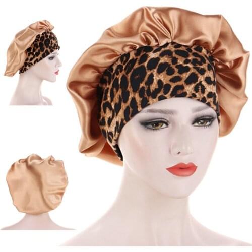 Unisex Adults Satin Hair cap Nightcap Wide-brimmed Floral Sleeping Cap shower cap silk bathing hats For bathroom For all seasons