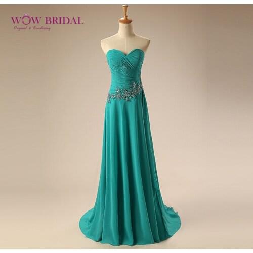 Wowbrial Graceful Women Evening Dress 2021 Sweetheart Strapless Criss-Cross Open Back Crystal Beaded Chiffon A-Line Ruffles Gown