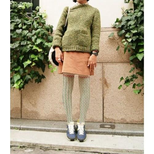 Women Tights Medias Pantis Woman Stockings 2020 New Pantyhose Pasta Small Art Fan Vertical Printing Velvet Sexy Leg Shaping