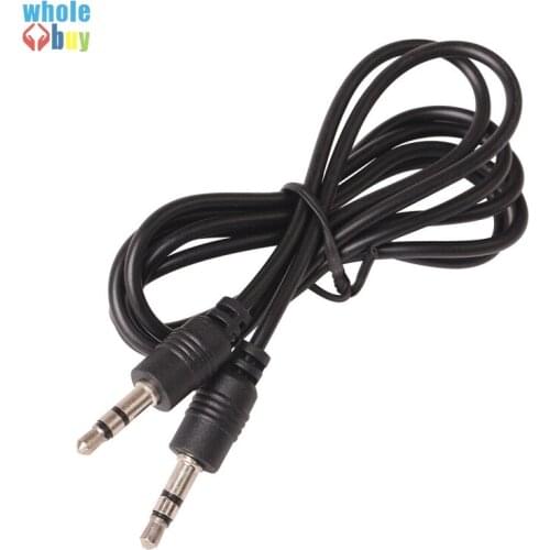 1000pcs/lot Audio Cable 3.5mm Male To M Audio Adapter Cable Headphone Jack Black for Iphone Samsung Mobile Phone AUX Cord