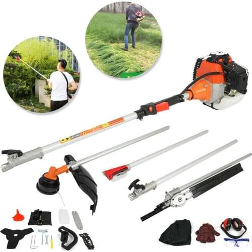 2 Stroke 5 in 1 Heavy Duty Multifunction Petrol Trimmer Grass Brush Bush Tree Cutter Garden Outdoor Tool
