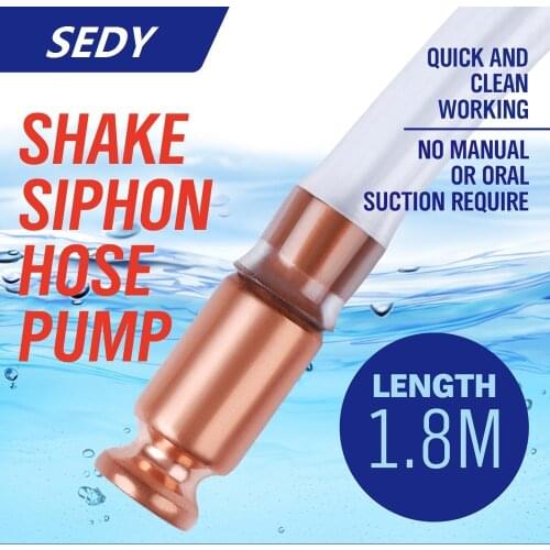 2021- 6FT Self Priming Siphon Hose Pump Automatic Water Jiggler Liquid Transfer Self Priming Shake Siphon Hose Pump Long 180CM