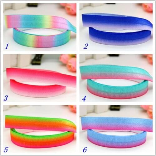 5/8'' Free shipping Fold Elastic FOE gradual shadow colors printed headband headwear hairband decoration wholesale OEM S488