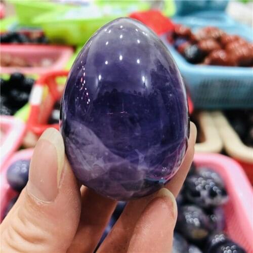 Amethyst Egg Crystal Quartz Reiki Ornament Natural Stone Healing Quartz Home Decorative energy stone Ore Mineral Ornaments gift