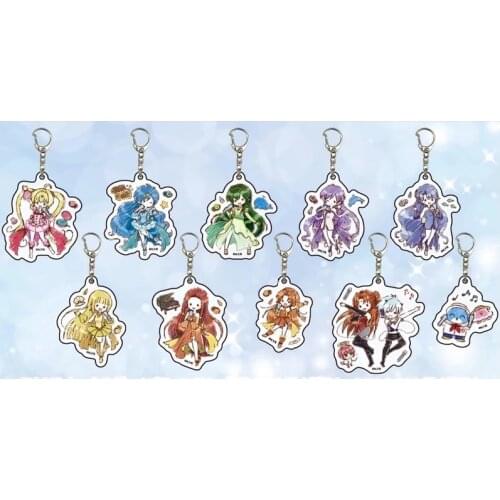 Anime Mermaid Melody Pichi Pichi Pitch Nanami Lucia Bags Pendant Keychain Acrylic School Bag Charm Keyring Q Version Cosplay