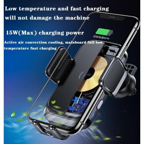 X7 Fast Qi Car Wireless Charger 15W for IPhone12 X Xiaomi Samsung 9 10 Auto Clamping Wireless Charging Air Vent Car Phone Holder