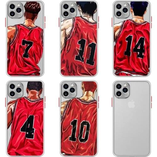 Anime Slam Dunk Phone Cases For iphone 12 11 Pro Max Mini XS 8 7 Plus X SE 2020 XR Matte Transparent Light white Cover