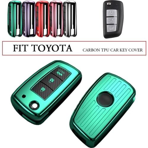 3 Buttons Carbon Fiber TPU Car Remote Key Fob Cover Case Holder Key Bag Protector For Nissan X-Trail Juke Qashqai Micra Pulsar