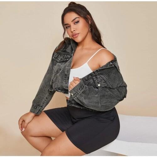 Black Jean Jacket New Spring/Autumn Denim Plus Size Women Denim Jacket Casual Long Sleeve Jean Jacket Women Denim Jackets