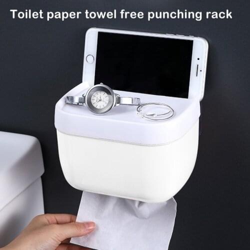 Punch-free Toilet Paper Holder box Home Tissue Storage Shelves Waterproof Phone Storage Rack Toilet holder Bathroom accessories