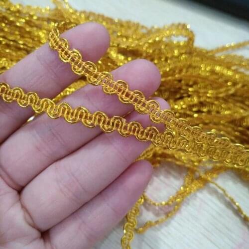 5MM Gold Silver Curved Wave Lace Ribbon Stage Performance Dress Costume Handmade Trims Wedding Party Crafts Accessories