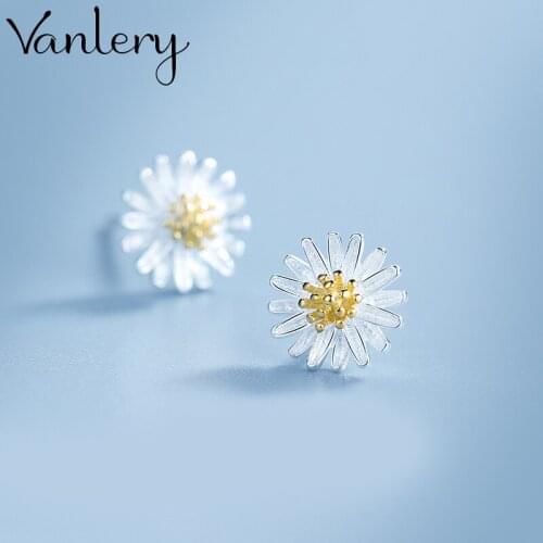 Korean Version of Retro Vintage Daisy Flower Earrings For Women Punk Geometric Earrings 2021 New Trendy Jewelry