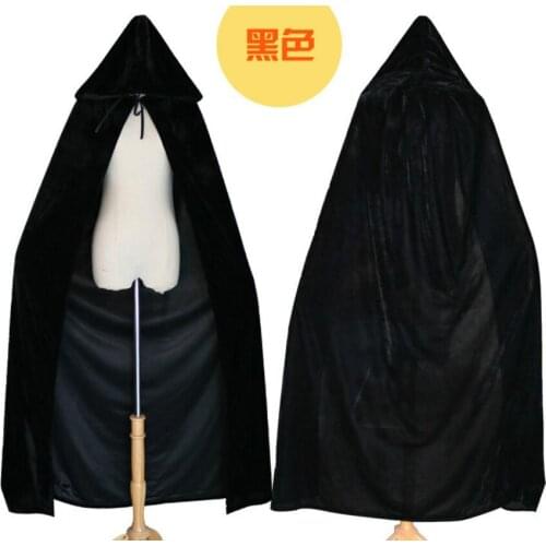 Halloween Cosplay costume Hooded Pleuche Cloak Wicca Robe Witch Larp Cape adult Kids Halloween Costumes Witche Vampires Cloak