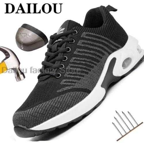 Indestructible Steel Toe Work Shoes for Men Women Lightweight Safety Shoes Puncture Proof Breathable Work Sneakers Working Shoes