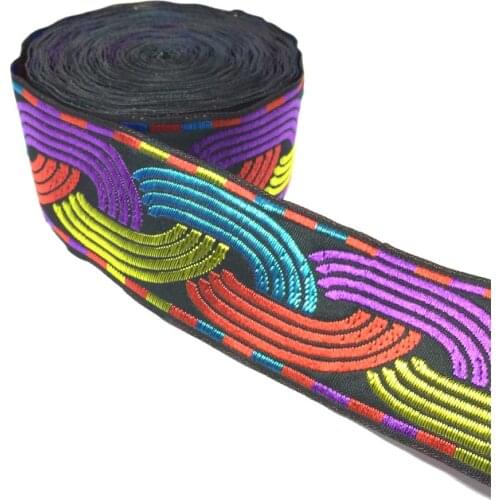 ZERZEEMOOY 1.5 inch 4cm 7yard/lot High quality Woven Jacquard Ribbon colours background geometric pattern straps and belt lace