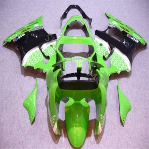 Injection molding fairings for Kawasaki ZX-6R 2000 2001 2002 custom fairing kit Ninja 636 ZX6R 00-02 green black set