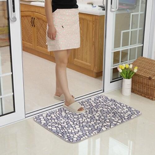 Soft Bath Mat Set Water Absorption Bathroom Carpet Rug Bathroom Mat Home Living Room Kitchen Door Floor Mat for Toilet Non-slip