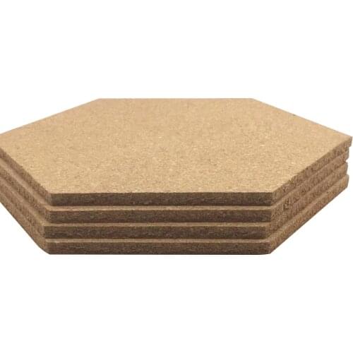 4pcs Stickers Wall Message Drawing Office Hexagon Decoration Photo Background Frame Multifunction Self Adhesive Cork Board Wood