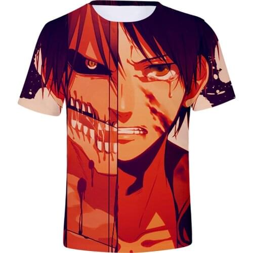 Attack On Titan Anime Clothes T Shirt Shingeki No Kyojin Camisetas Manga For Men Tops Ropa Hombre Streetwear Camisa Masculina