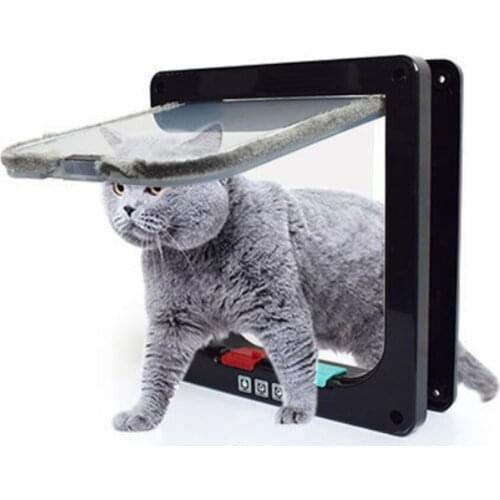 Security Pet Door Cat Flap Door Dog Gate Intelligent Control Pets Door Kitten Enter Freely Gate Small Animal Door Pet supplies