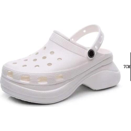 RH Orignal Wedge 7cm Heels Casual Clogs Shoes Pink Color Summer Hole Slippers Think Sole Light Weight Sandals