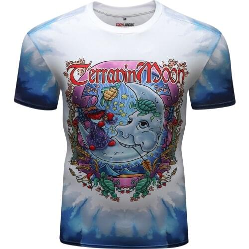 Mens Digital Sublimation Printed Rashguard Gym Shirt Oversized Fitness Short Sleeve