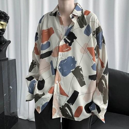 Autumn and Summer Boys Flower Shirt Casual Versatile Long Sleeves Shirt Trendy Japanese Style Retro Thin Coat