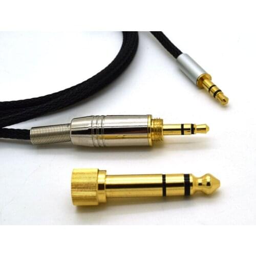 Silver OFC Replacement Audio Cable for Skullcandy Crusher AVIATOR 2.0 Headphones Hifi Cable Cords Line Wire With 6.35mm Adapter