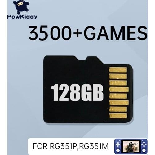 128G/64G Card Fit For RG351M RG351P POWKIDDY Series Game Console System Card 128G Load 3900 Official Games 64G Install 2500 game