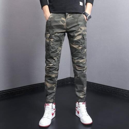 Streetwear Fashion Designer Men Joggers Casual Cargo Pants Men Overalls Dungarees Military Camouflage Hip Hop Ankle Banded Pants