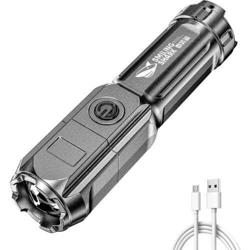 Ultra Bright Flashlight Portable Strong Light Focusing Led Flash Light Rechargeable Zoom Xenon Forces Outdoor Torch Flashlight