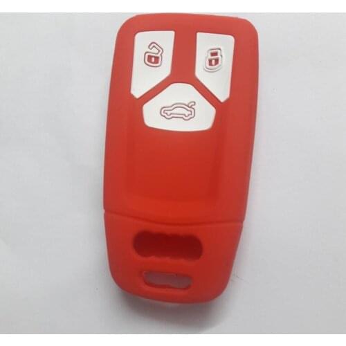 Smart Silicone Key Cover For Audi Q7 A4L Keless Remote FOB 3 Button Cover